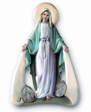 Our Lady Immaculate Plaque. Magnetic Plaque 8cms x 5cms. Miraculous Medal of Our Lady. Miraculous Statue. Our Lady Plaque. Image of Our Lady