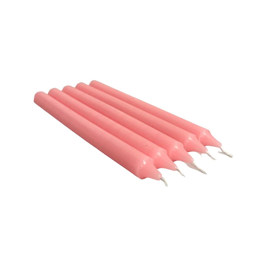 REQUISITE NEEDS Pack of 10 x Colourful Paraffin Wax Dinner Stick Candles (Baby Pink)…