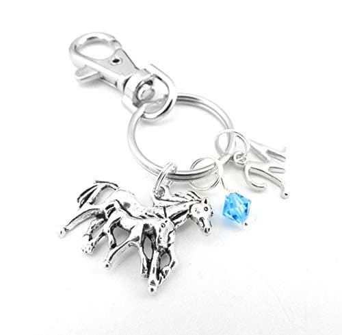 Horse and Foal Keyring Bag Charm Personalised Keyring