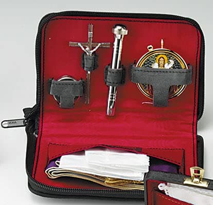CBC Distributors Home communion sick call set leather zip case (88821)