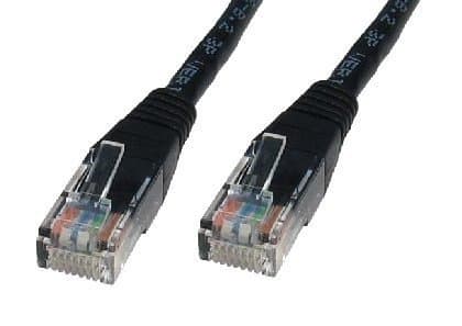 ConsoletronicNetwork Ethernet RJ45 Cat5E UTP PATCH 26AWG CCA Cable Lead 50cm BLACK