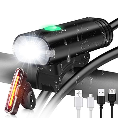 Bike Light, Bicycle Light Bright front Headlight and Back Taillight Mountain Bike LED USB Rechargeable Bicycle Accessories Lights for Men Women Kids Road Mountain Bicycle Lights Set for Night Sports