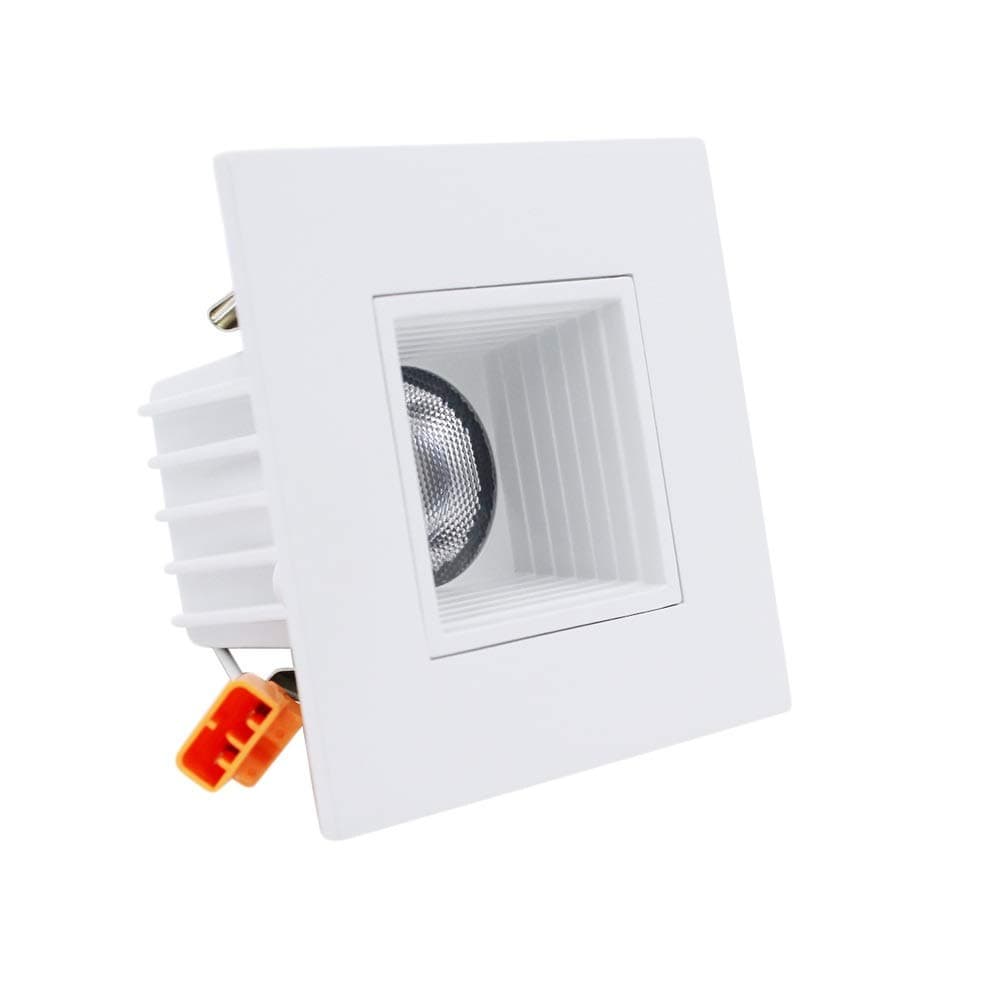 2” Inch LED Recessed Lighting Trim Bulb – Square Baffle Design. Dimmable Downlight Retrofit Fixture, 3000K, 9W, White, UL Listed, Title 24 Certified, Energy Star