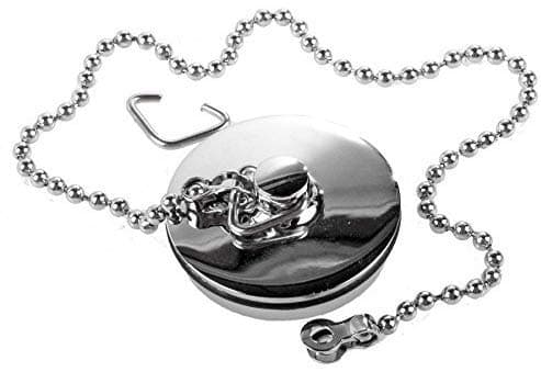DLE Crome Polished Bath Tub Drain Stop Plug Bathtub Drain Stopper Plug Bathtub Accessory with Chain & Rubber Plug (1.5", SS, Silver)