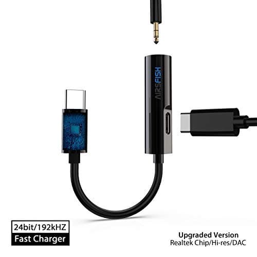 Usb C to 3.5mm Audio Adapter Usb C PD Charge Splitter 2 in 1 Type C to 3.5mm Aux Stereo Earphone Headset Headphone Fast Charging Compatible with Pixel 2/2XL 3/3XL Razer Phone 2 iPad Pro 2018