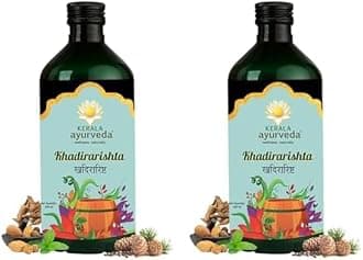 KERALA ayurveda Khadirarishta 450ml|Herbal Blood Purifier liquid|For Acne Relief|Tonic For Sensitive Skin|For Pimple Free Skin| for Glowing Skin|100% Ayurvedic|With Khadira, Devadaru, and Bakuchi|