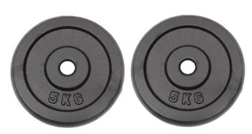 Weights Plates Weight Training Disc 2 x 5kg Weight plates Cast Iron 2 x 5kg Plates (10kg total)