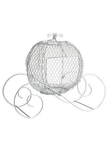 Medium Cinderella Wire Carriage in White 11in. Tall x 12in. Long x 8in. Wide