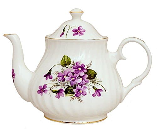 WILD VIOLETS 6 cup Teapot - Fine English bone china