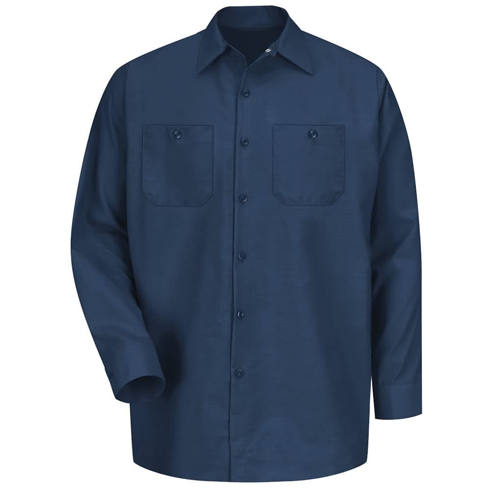 Red KapMen's Industrial Long Sleeve Work Shirt