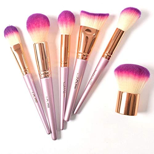 JAF 26pcs Professional Makeup Brush Set, Gradient Pink Rose Gold Kabuki Brushes, Primer Foundation Powder Highlighter Synthetic Makeup Brush Kit With OPP Bag Packing
