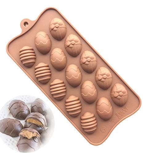 Silicone 15 Cavity Easter Egg Christmas Chocolate Mini Muffins Jelly Mold Chocolate Resin Clay Mould DIY Kitchen Baking (Output Weight : 4-5 Grams) (Pack of 2)
