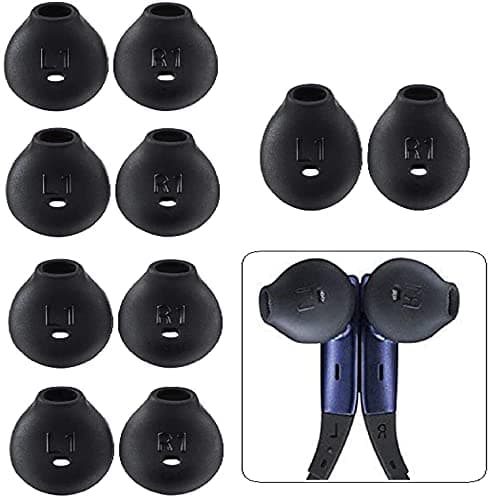 TKM 10 Pcs (5 Pair) for Samsung Level u Earbuds | Earbuds for Samsung Level U2 | Replacement Black Original Earbuds | Pack of 10 (Black)