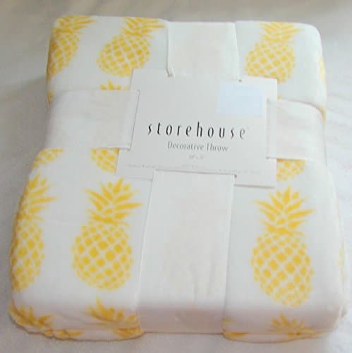 Yellow Pineapple Plush Throw Blanket 60" x 70" - by Storehouse