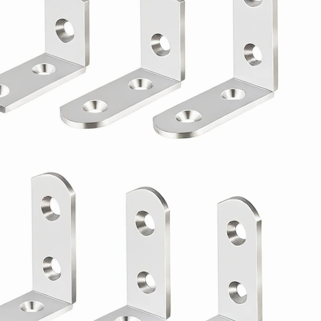 KUTONTECH 10 Pcs Sturdy L-Shaped Corner Brace,Stainless Steel Right Angle Wood Corner Shelf Bracket With 40 Pcs Screws, For Wooden Furniture, Shelves, Chests of Drawers, Tables(40 *40mm).