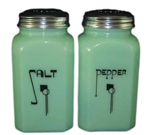 Jadeite Large Range Size Jadeite Deco Salt & Pepper Shaker - Imported