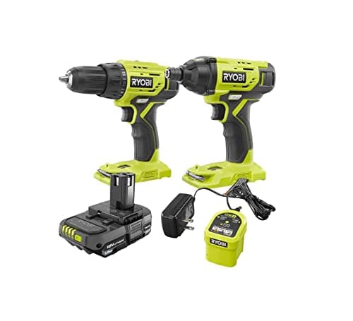 TTIRyobi 18-Volt Cordless 1/2 in. Drill/Driver and Impact Driver Combo Kit PCK05KN, (No Retail Packaging)