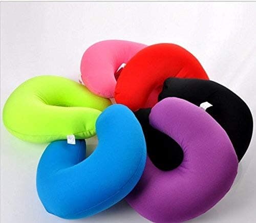 RAYYAN LINENNAVY BLUE U SHAPED MEMORY FOAM NECK PILLOW | NAVY BLUE COLOR TRAVEL PILLOW IDEAL FOR TRAVEL, OFFICE, HOME, RELAXATION | TRAVEL PILLOW