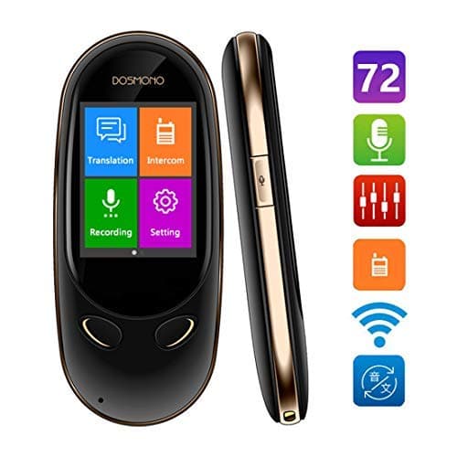 Smart Language Translator Device,72 Languages Online 8 Languages Offline AI Instant Digital Voices Translator Simultaneous Translation Recorder Intercom Device for Tourism Business Learning (Black)