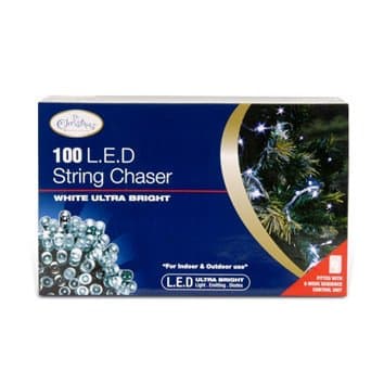 The Christmas Workshop 77320 100 Bright White LED Chaser Christmas Lights/Indoor or Outdoor Fairy Lights / 6.9 Metres / 8 Light Modes/Great for Christmas, Weddings & Gardens