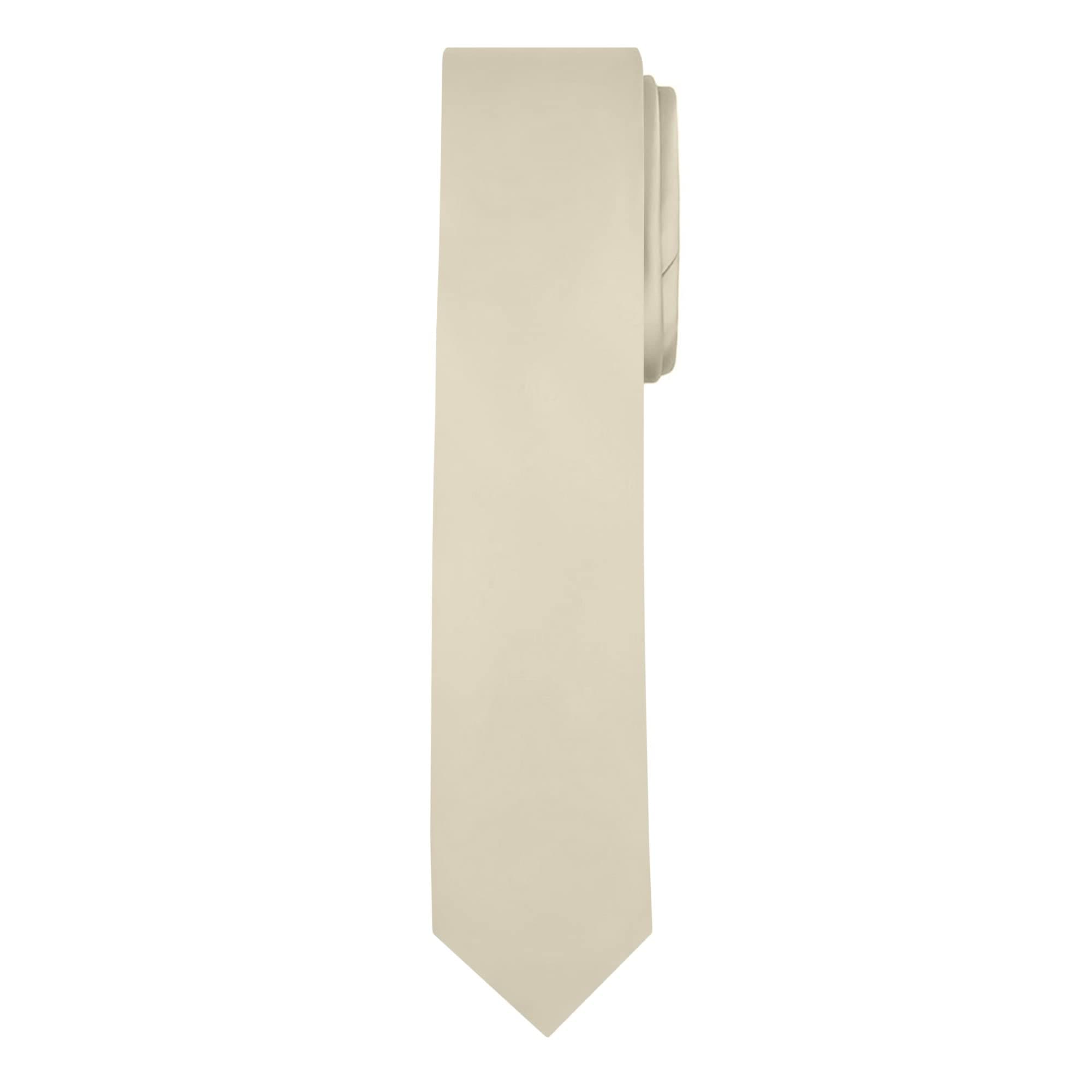 Jacob Alexander Solid Color Men's Skinny Tie - Champagne