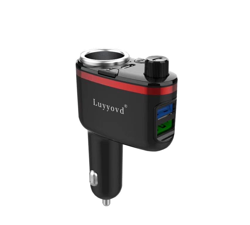 Bluetooth, Auxiliary, USB FM Car Adapter, Air Vent Installation & Bass Boost 3 Ports PD&QC 3.0 FM Transmitter for Car, Radio Receiver for Car HD Calling and Enjoy Music