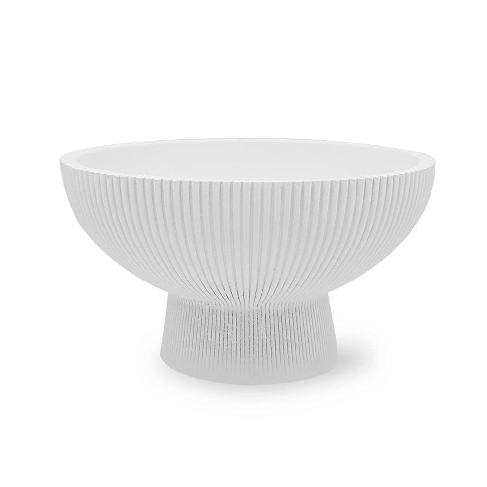 Koyal Wholesale 5" D x 2.85" H White Ribbed Pedestal Decorative Bowl, Compote Centerpiece Vase, Fluted Pedestal Bowl, Wedding Decorative Bowls, Catch All Bowl, Compote Bowl, Small Bowl, Bulk Pack 6