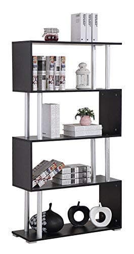 Harmin Ltd Ossotto S Shape Storage Unit/Bookshelf/Bookcase Home or Office Furniture (Black)
