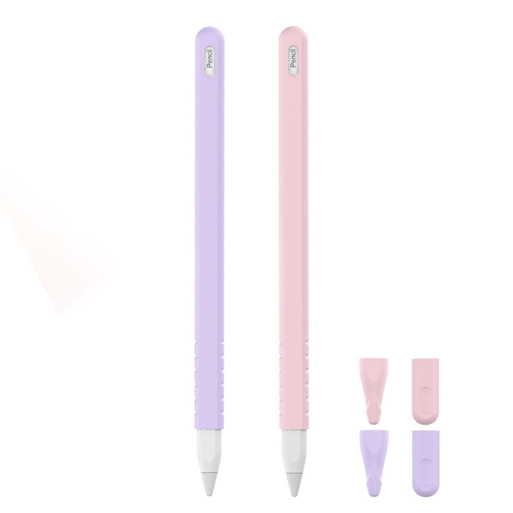 Apple Pencil 2nd Gen Case, Apple Pencil Cover, Protective Silicone Sleeve for Apple Pencil 2nd Generation (Pink + Purple)