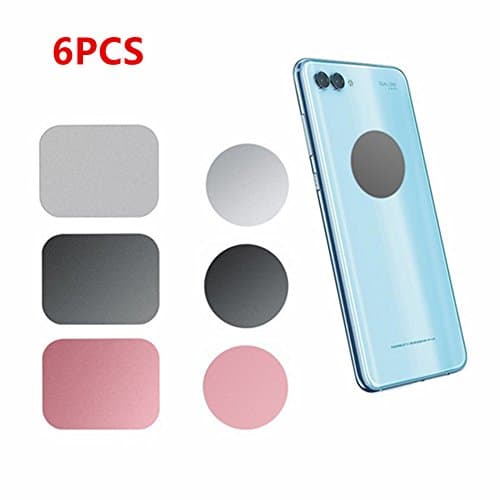 6 PCS Metal Plates Sticker Replace for Magnetic Car Mount Magnet Phone Stand Holder Metal Disc Replacement with Strong Adhesive for Magnetic Vent Holder (Silver)