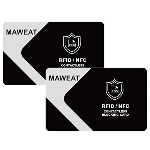 RFID Blocking Card, NFC Contactless Credit Card Protector, 1 Card Protect Your Entire Wallet, Card Blocker for Credit Debit Cards, Passports, Driver License, Security Card for Men and Women (2 Pack)
