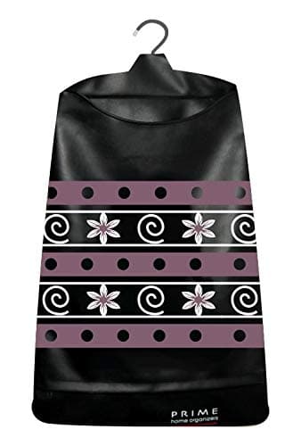 Designer Laundry Bag for Clothes - Swirl Flower Black | Foldable Clothes Organizer with Hook | Compact Storage solution For washing room, Bathroom