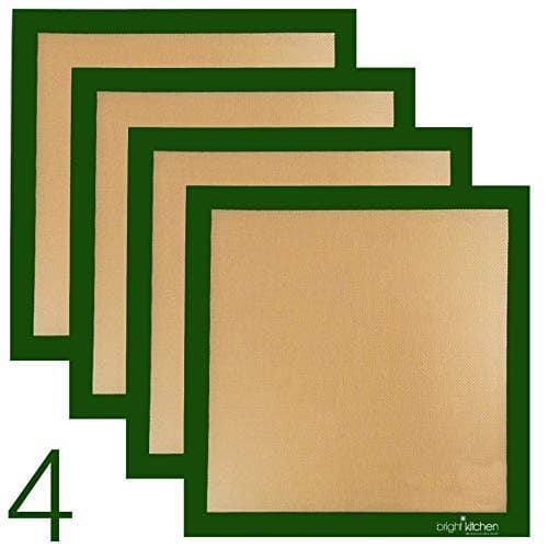 Bright Kitchen 4 X Ultra Silicone 11" X 11" Non-Stick Fruit Leather Dehydrator Sheet: Compatible With Excalibur 4 Tray 2400 Drying Mat Liner