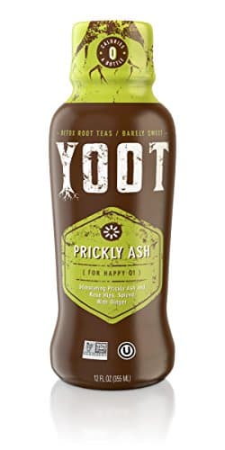 YOOT Herbal Root Tea, Prickly Ash and Ginger with Rose Hips, Non-GMO, 12 fl. oz. bottle, 6-pack.