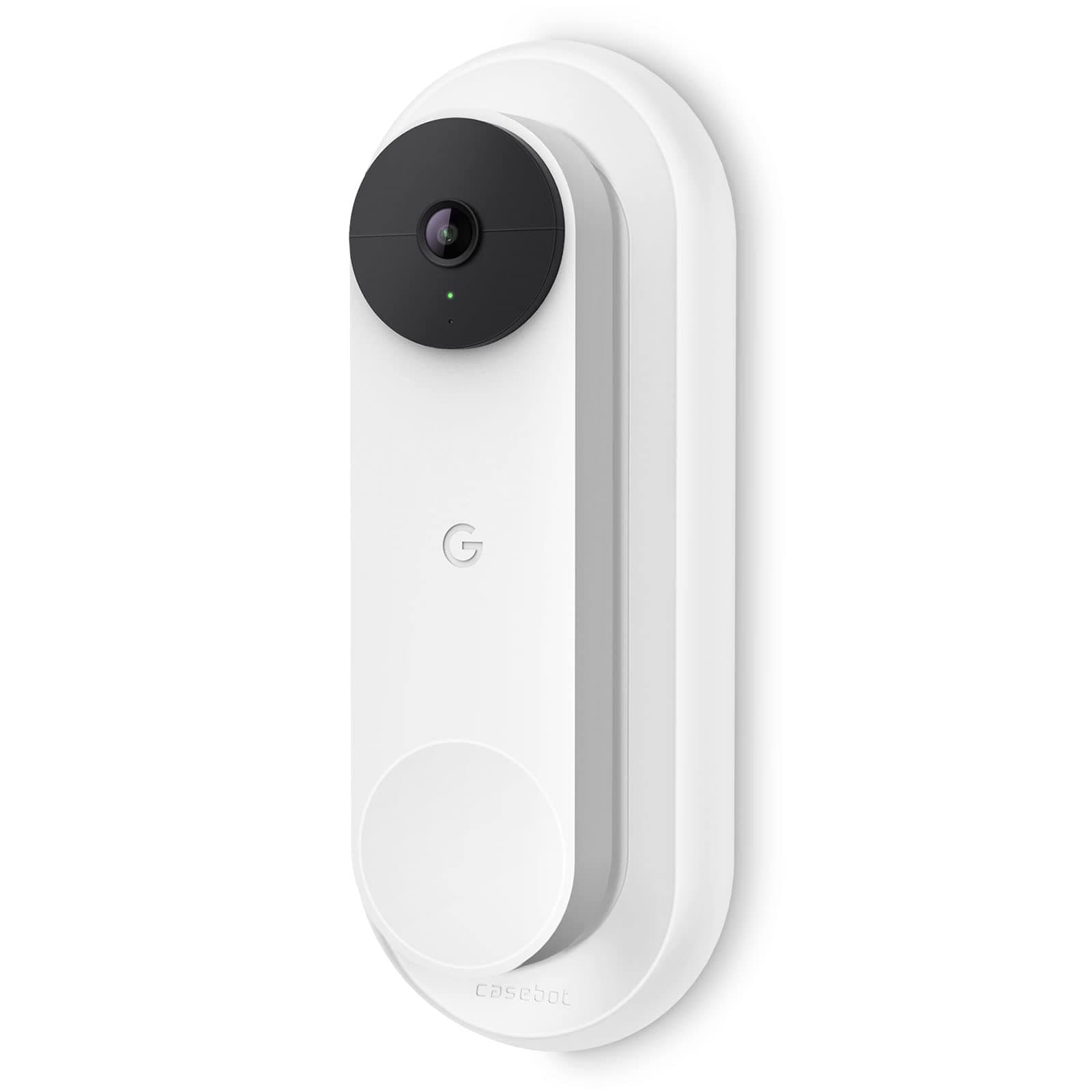 CaseBot Wall Plate for Google Nest Doorbell (Battery) 2021, Practical and Stylish Decoration Bracket Mount, Not Compatible with Nest Hello Video Doorbell (Wired), White