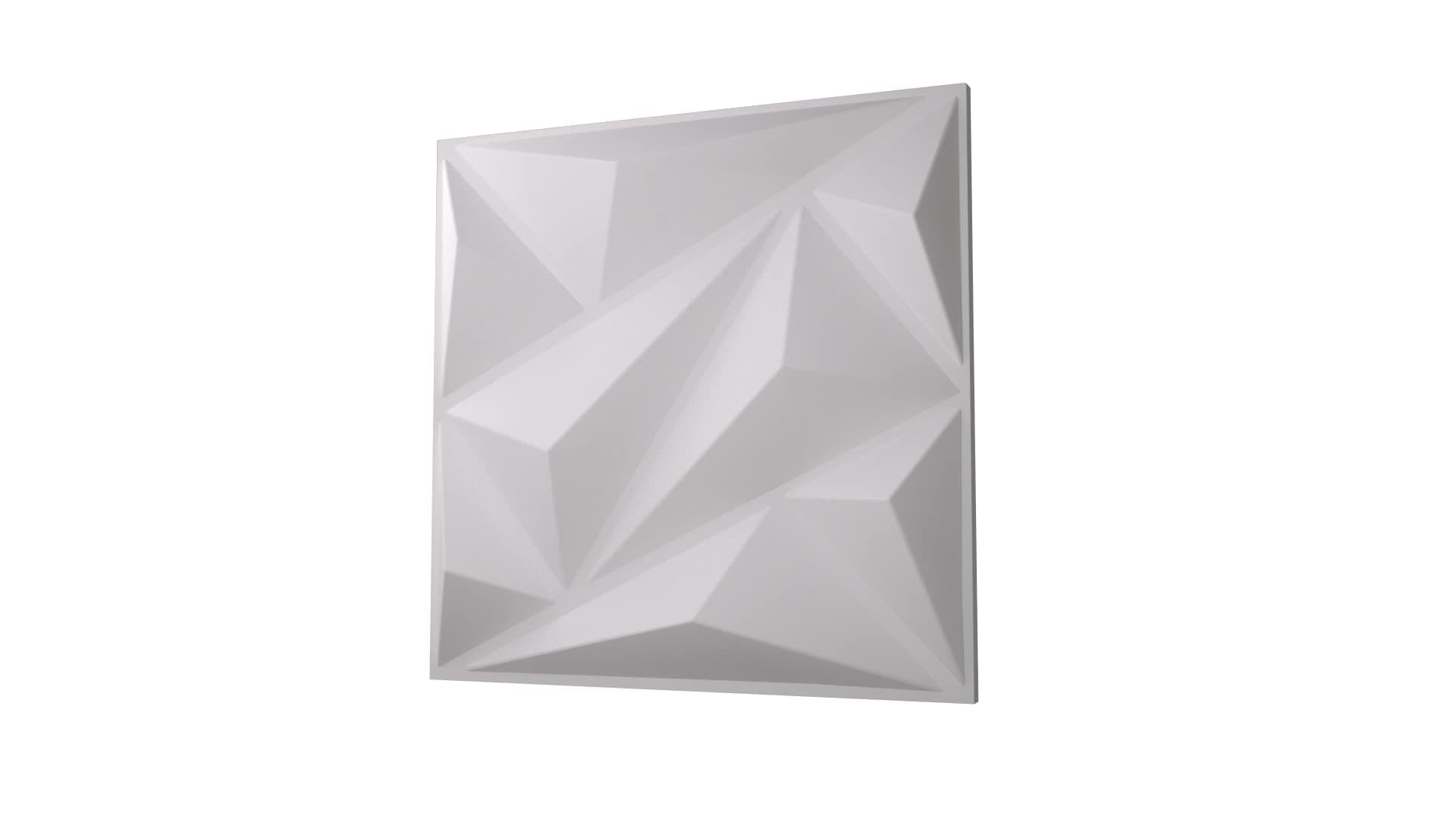 Anigma 3D PVC Wall Panels, 5 Different Shapes, White/Black, Easy Installation, 12 Panel Pack, 500x500mm Each Panel (Polygons/White)