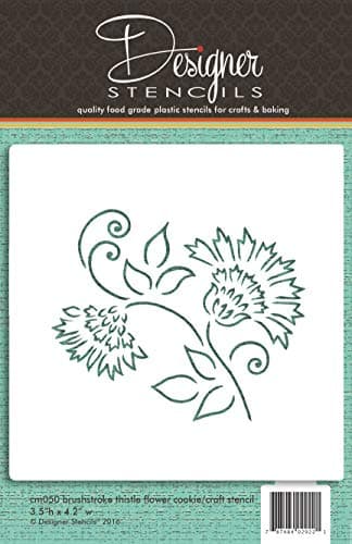 Brushstroke Thistle Flower Cookie and Craft Stencil by Designer Stencils