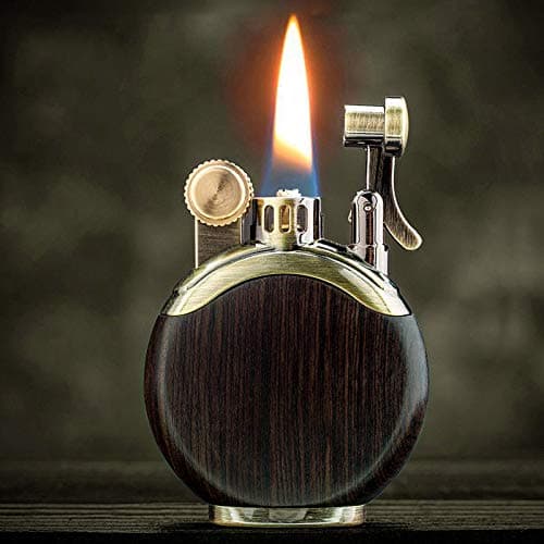 Morisk Vintage Trench Lighter, Cool Pipe Lighters Fluid Refillable, Windproof Reusable Antique Classic Flame Lighter, Unique Birthday Gifts for Men Dad Husband