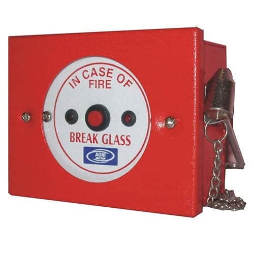 Agni Manual Call Point for Fire Alarm System for School,Office and Industry (FIRE MCP with Hammer)