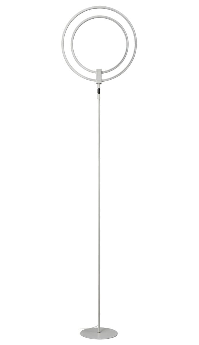 PHIVE Floor Lamp, Dimmable Super Bright 28W LED Standing Lamp, Highly Adjustable Rings, Warm White Light, Rings of Light Bring Sci-Fi Ambiance to Contemporary Spaces - White