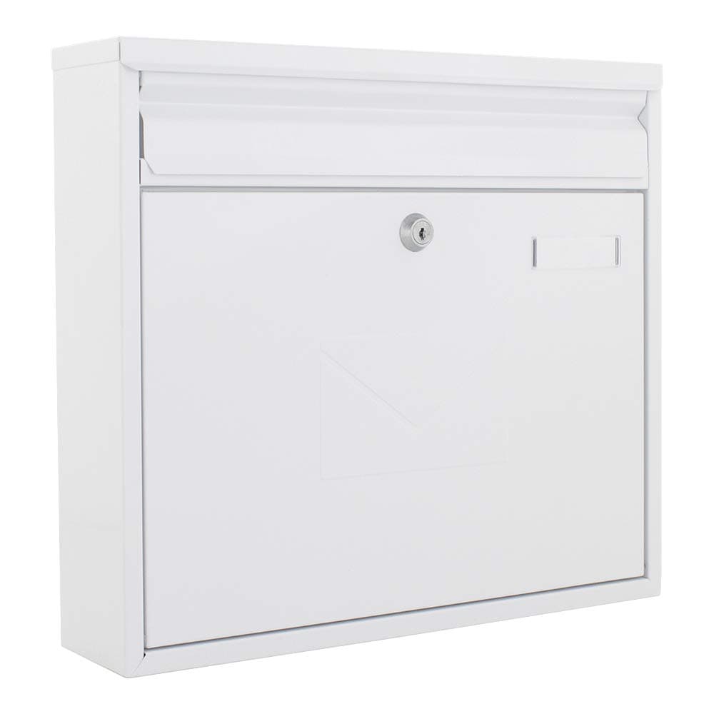 Beemyi Teramo Dual Access Large Steel Letter Box - White