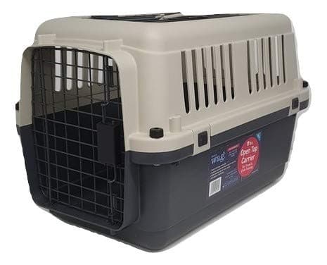 – Henry Wag Open Top Travel Kennel - Ensure Safe & Secure Transit for your Pet - Wide Opening Top Door For Easy Access & Made From Hard Plastic Shell - (60 x 40 x 40.5 cm)