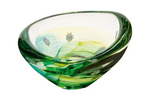 Caithness Glass Crystal Emerald Raindrops Dishes, Clear/Green