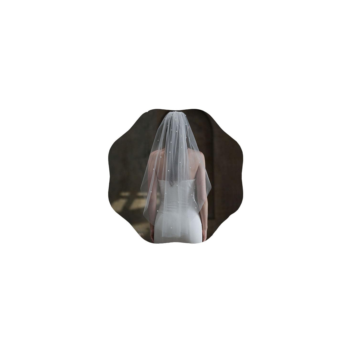 ClioryWhite Pearl Bride Veil Pearl Wedding Bridal Veil Short Wedding Veil Comb Bride Veil Bachelorette Party Veils for Women Wedding