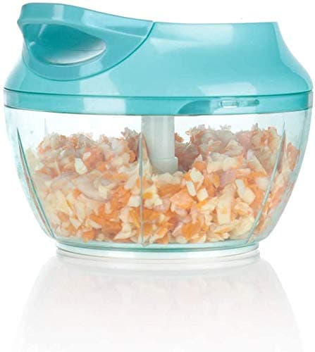 Ourokhome Manual Vegetable Chopper Grinder- Hand Pull Food Slicer for Garlic, Onion,Tomato(2 Cup)