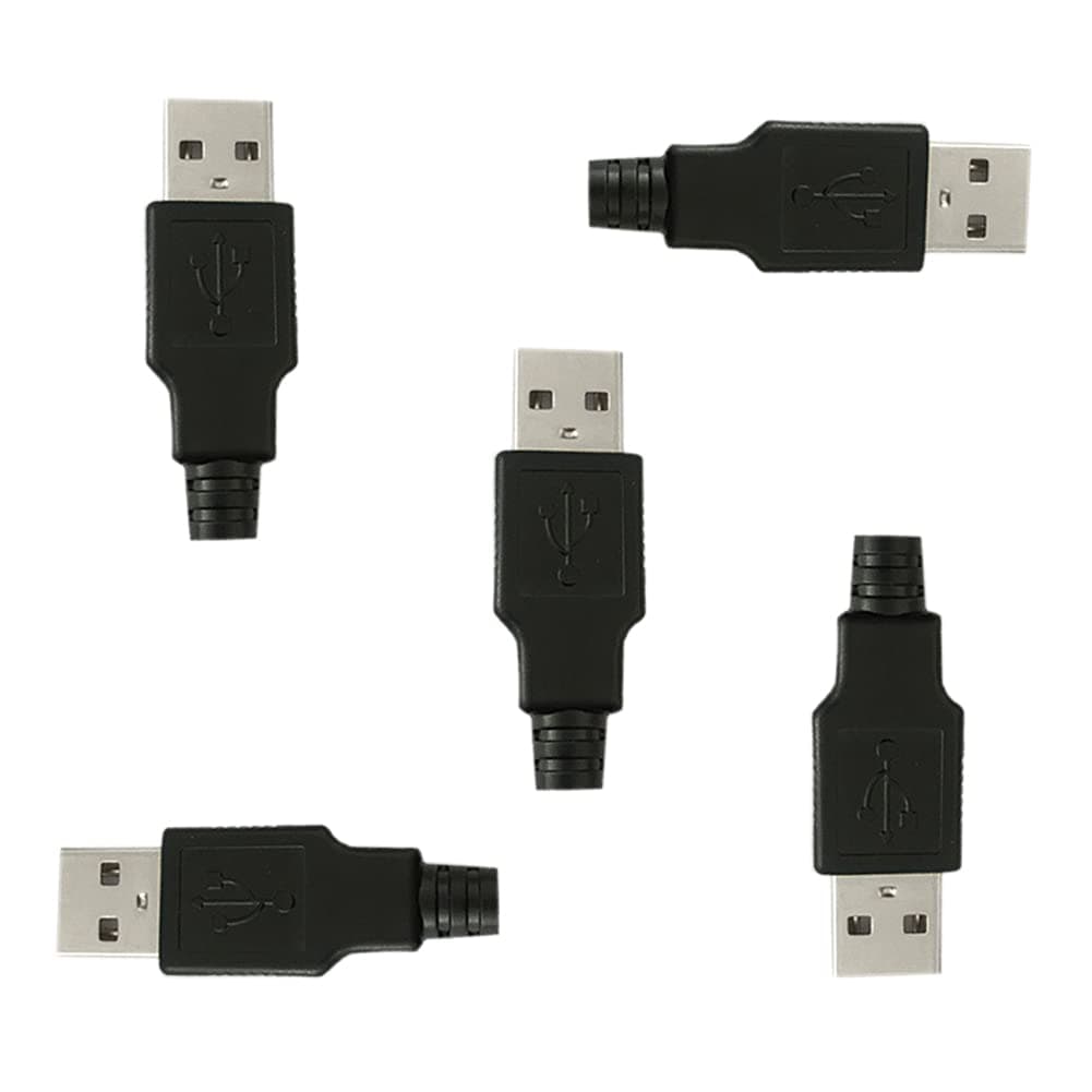 BlingKingdom 5 Sets USB Type A 4 Pin Male Jack Connectors Adapter Plug Socket Connector Solder Welding Plate for DIY USB Power Supply Breadboard