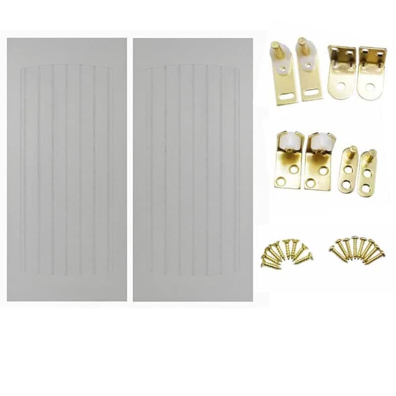 Saloon | Cafe Doors Premade for Any 30" Finished Opening: Primed Beadboard Design- Quick Shipping- Cafe Doors Include All Necessary Hinges - Other Sizes are Available- Saloon Swing Swinging Door