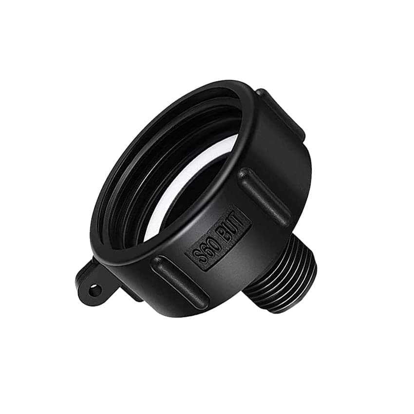 PATIFUN 275 330 G IBC Drain Adapter 2 3/8" (60mm) S60X6 But Coarse Thread X 3/4" BSP/NPT Garden Hose Male G Hose Tote Adapter Drain Plug Connector