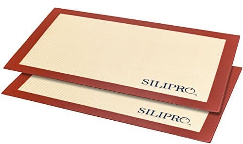 Silipro Non-stick Silicone Baking Mat Set 2pk – Easy to Clean + Dishwasher Safe – 16 5/8" x 11" Fits Half Size Sheet Pans