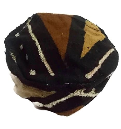 African Men's Authentic Mudcloth Kufi Hat, Made in Mali, Small